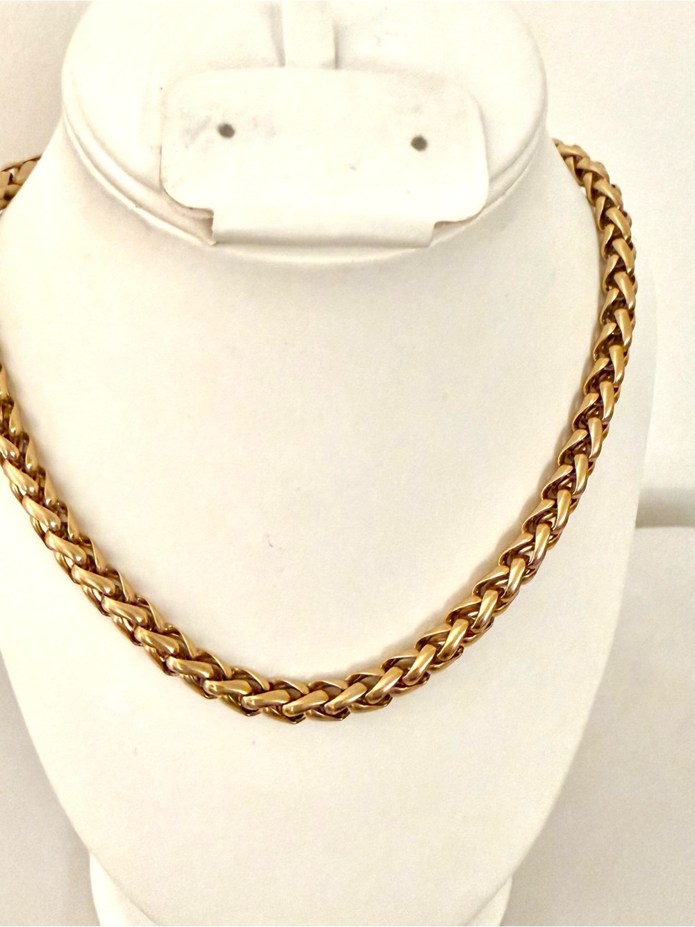 Vintage Etienne Aigner Gold Tone Chunky Woven Chain Necklace 17-20" 85.2g